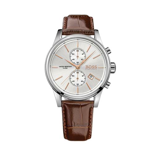 Hugo Boss Men's Brown Leather Strap Watch - HB1513280
